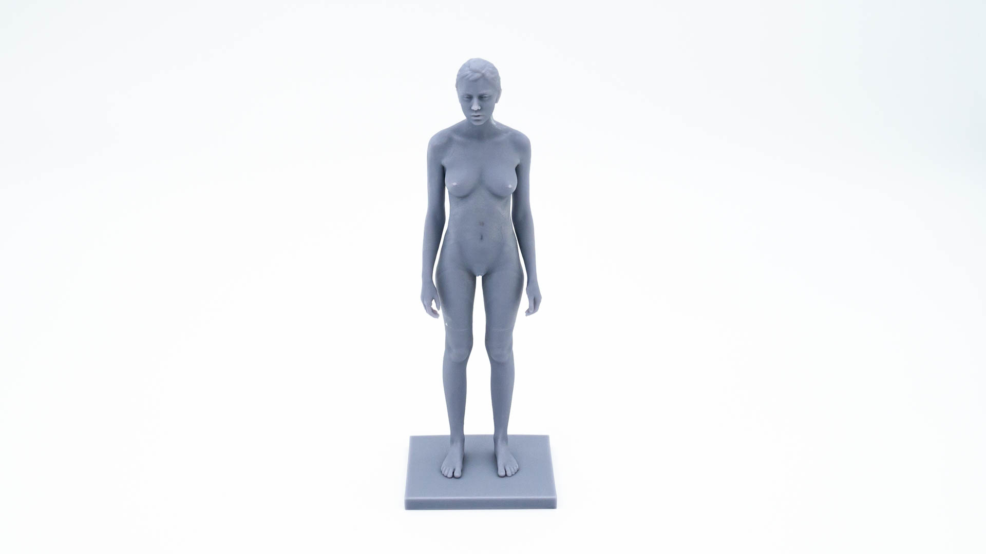 cute model standing nude sculpture 3D printed