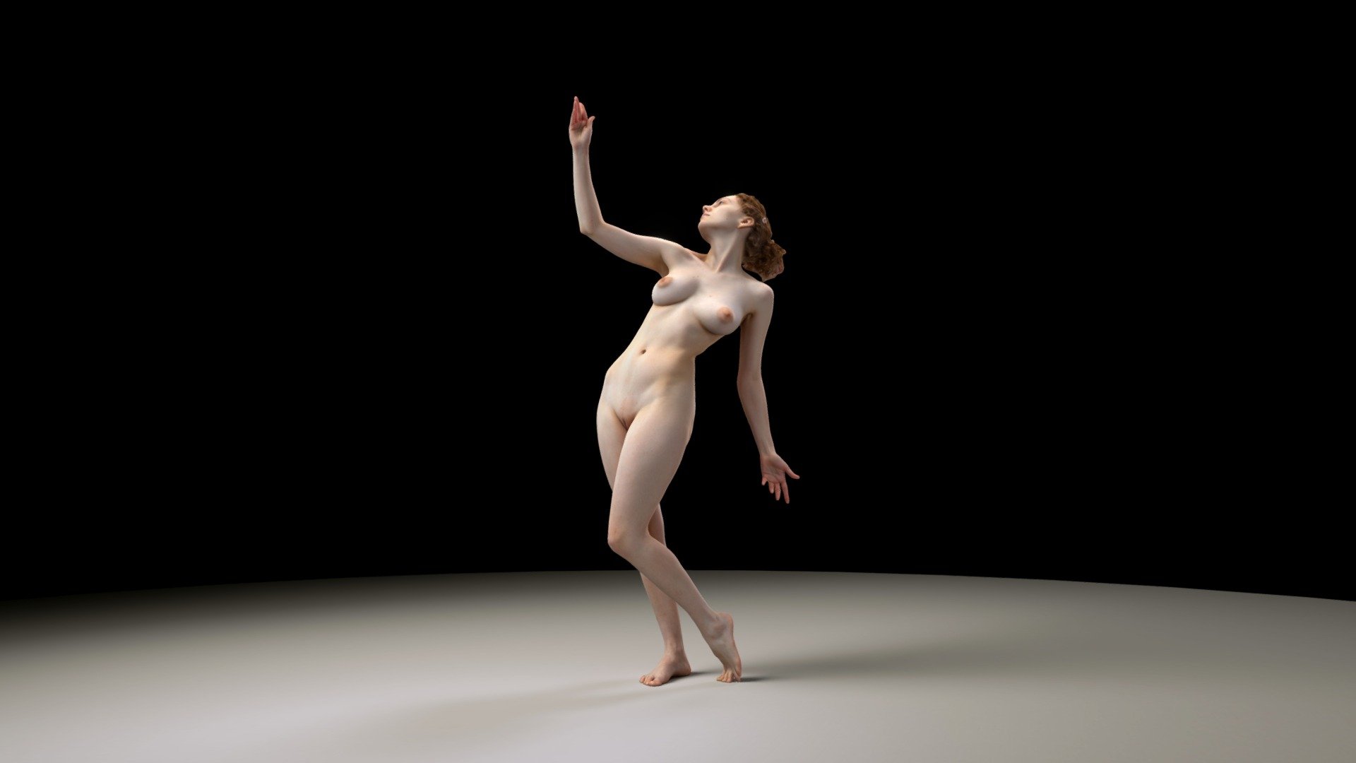 emerika nude model in sculptural pose