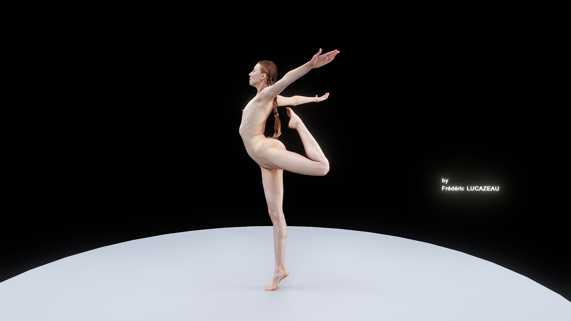 stella model dance jumping in a photostudio
