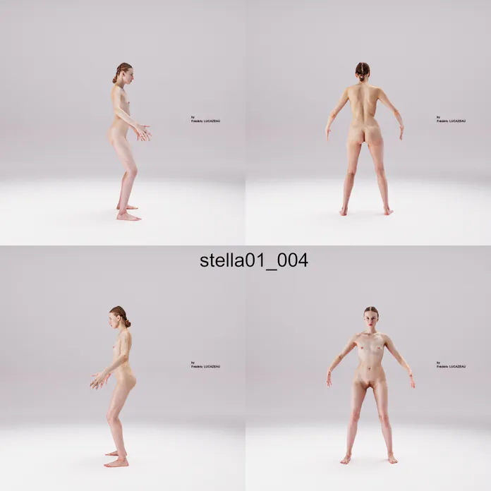 3D model of a girl nude standing 