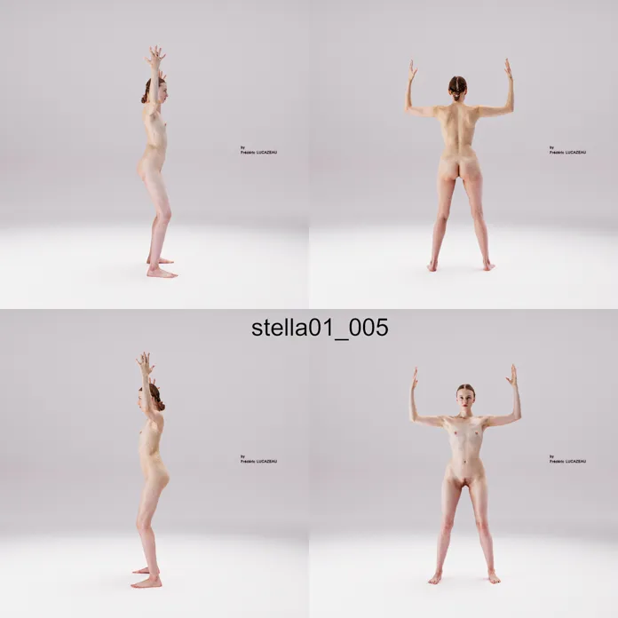 3D model of a girl nude standing 