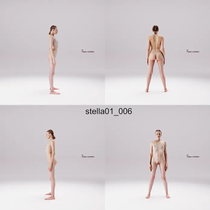 3D model of a girl nude standing 