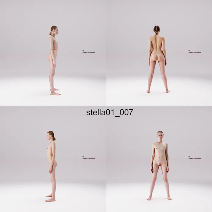 3D model of a girl nude standing 