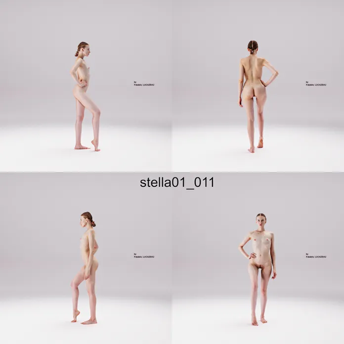 3D model of a girl nude standing 