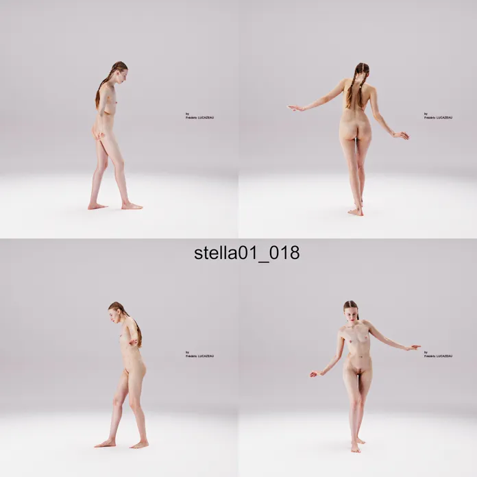 3D model of a girl nude standing 