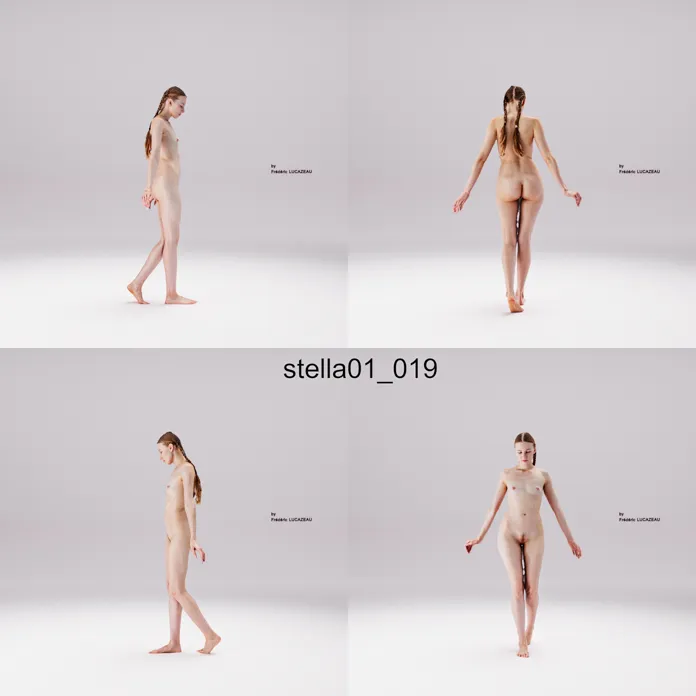 3D model of a girl nude standing 