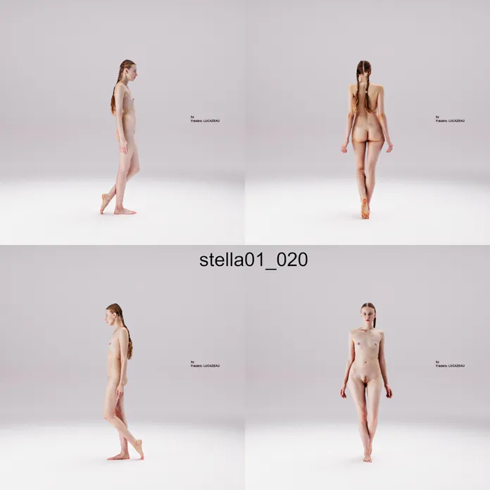 3D model of a girl nude standing 