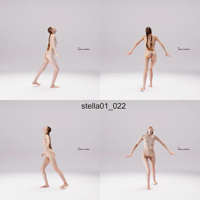 3D model of a girl nude standing 