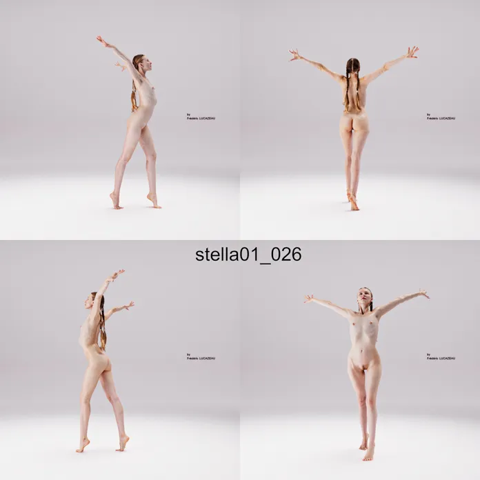 3D model of a girl nude standing 