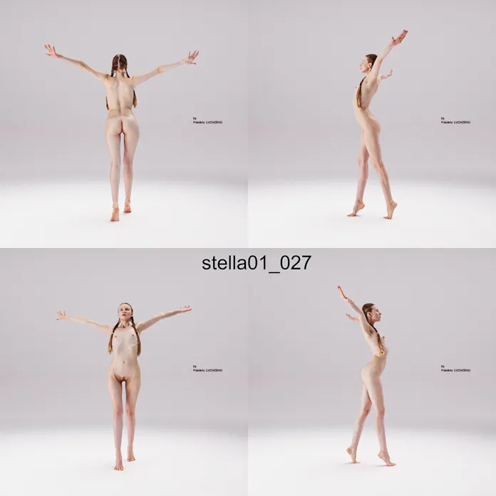 3D model of a girl nude standing 