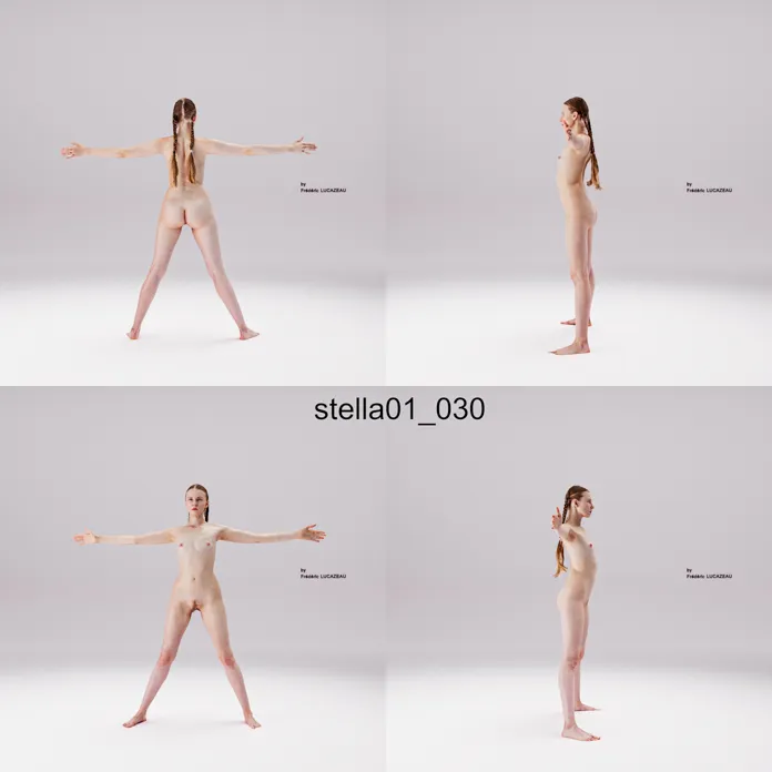 3D model of a girl nude standing 