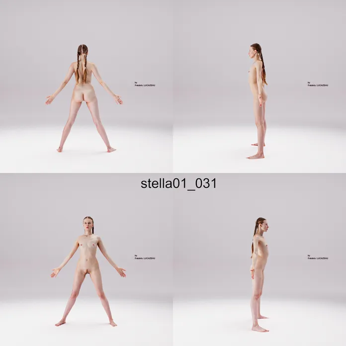 3D model of a girl nude standing 