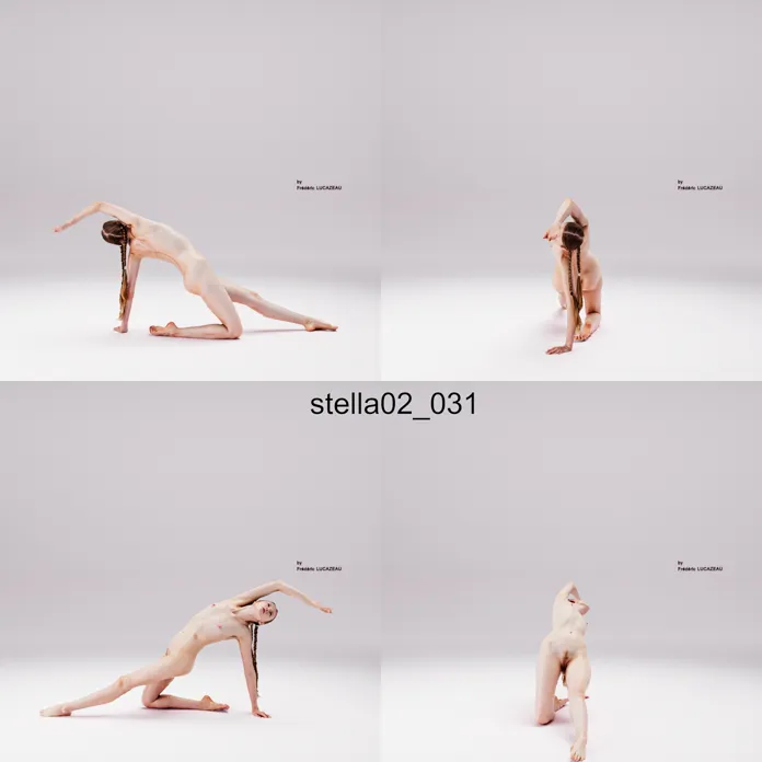 3D model of a girl nude acrobatic 