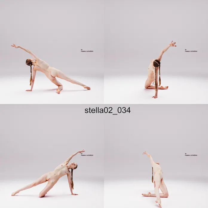 3D model of a girl nude acrobatic 