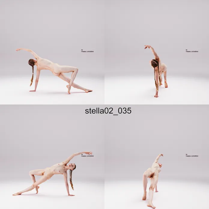 3D model of a girl nude acrobatic 