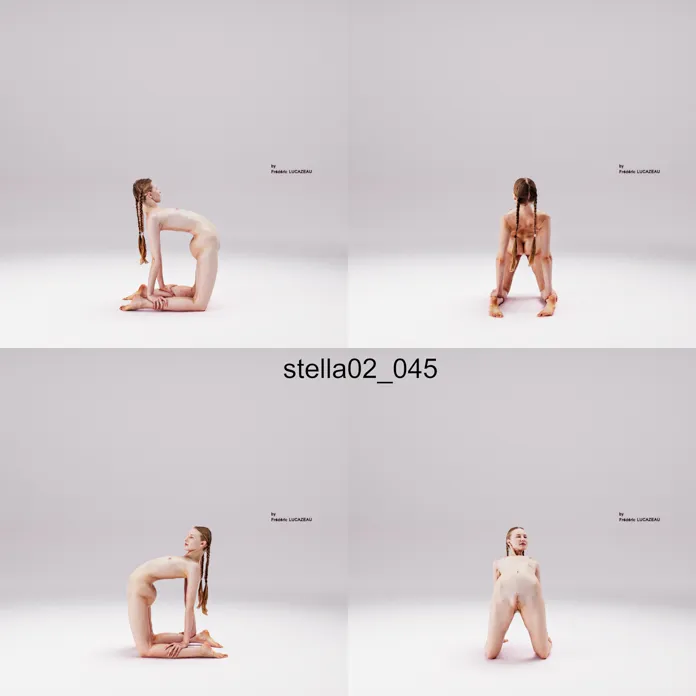 3D model of a girl nude acrobatic 