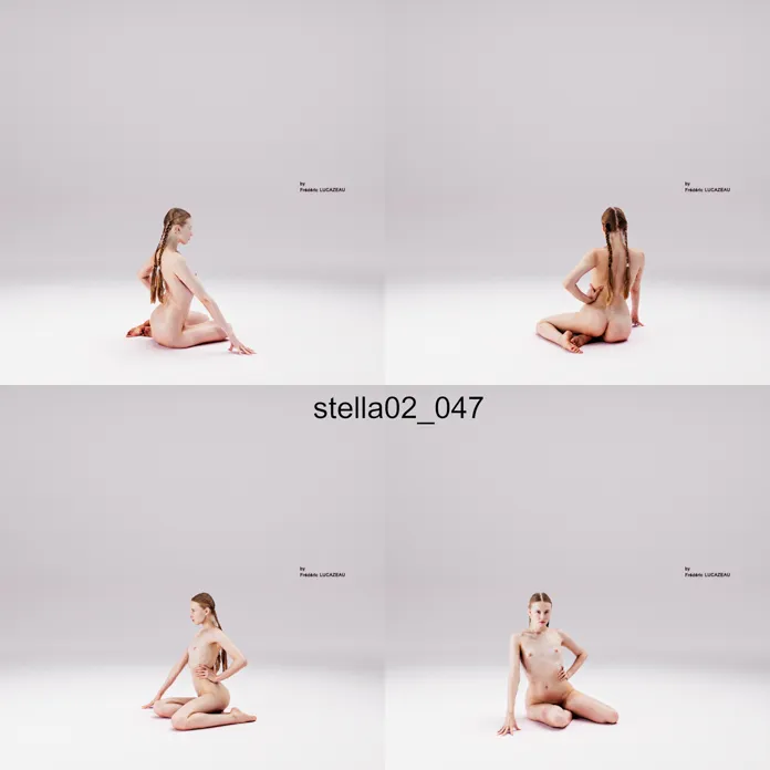 3D model of a girl nude sitting 