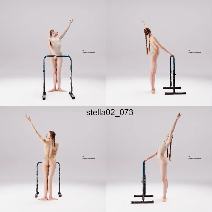 3D model of a girl nude standing dancing bar 