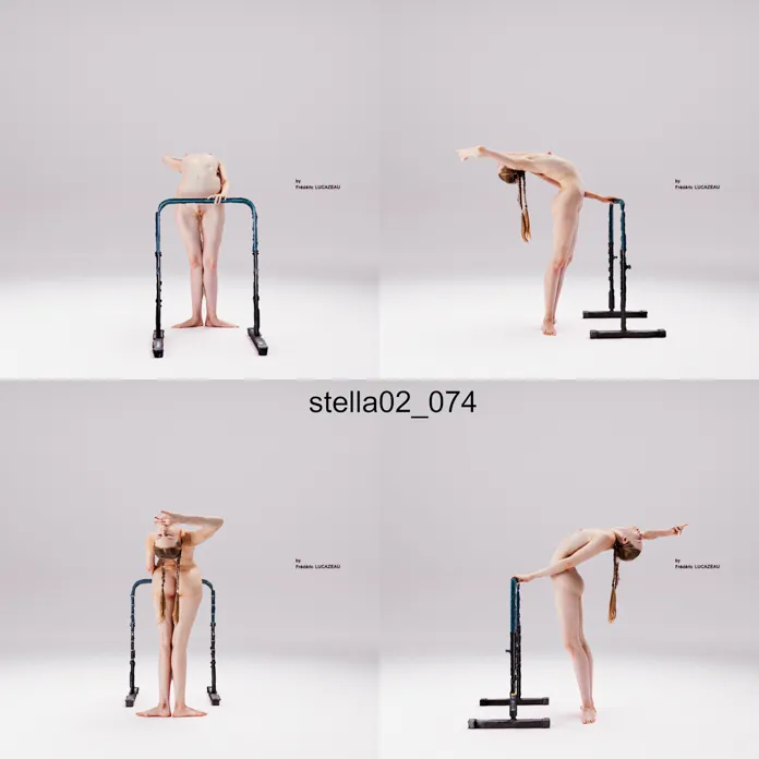 3D model of a girl nude standing dancing bar 