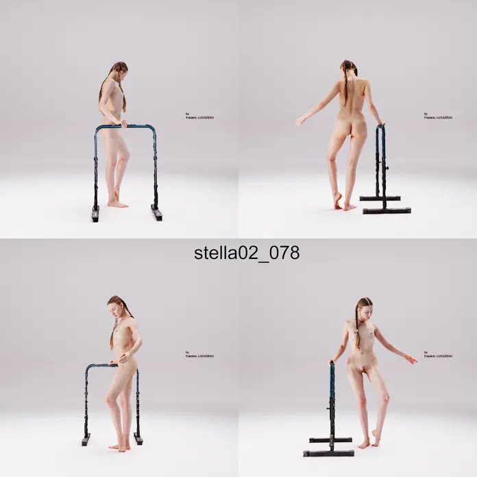 3D model of a girl nude standing dancing bar 