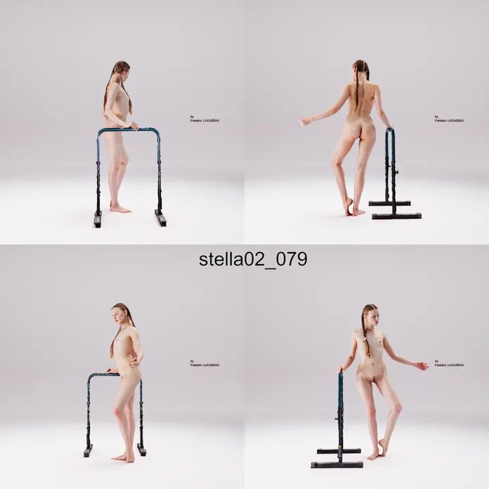 3D model of a girl nude standing dancing bar 