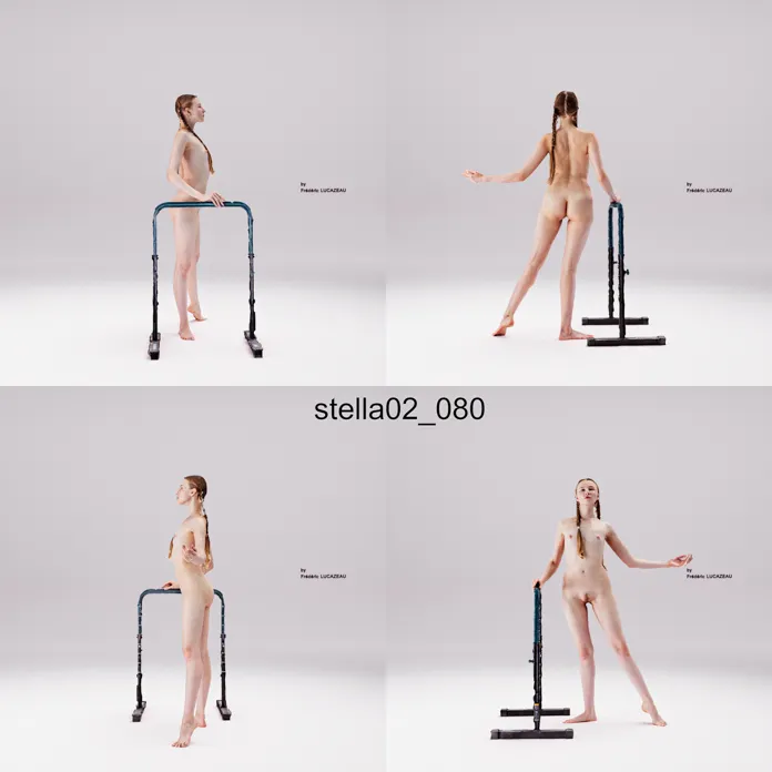 3D model of a girl nude standing dancing bar 