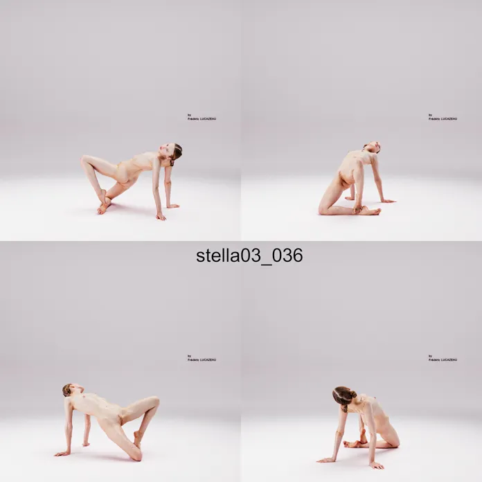 3D model of a girl nude acrobatic spreading 